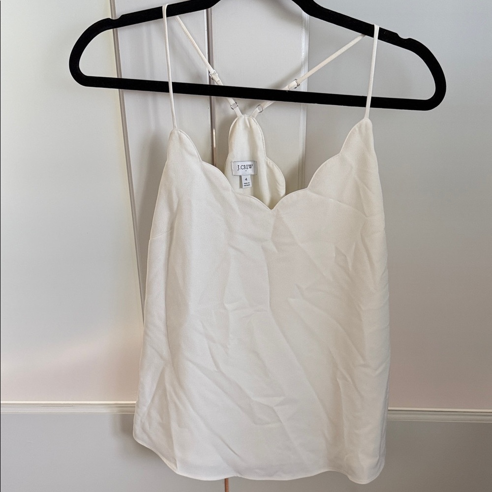 J. Crew Ivory Scallop-Edge Camisole